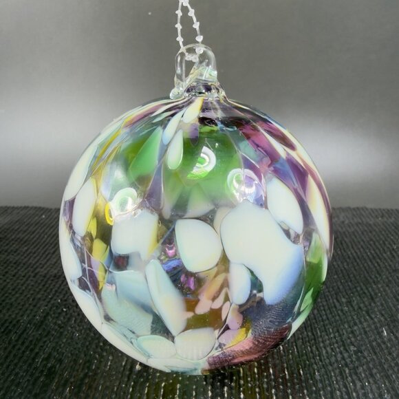 Hand Blown Studio Art Glass Orb Ornament Friendship Ball Witch Ball Glassware - Picture 12 of 12